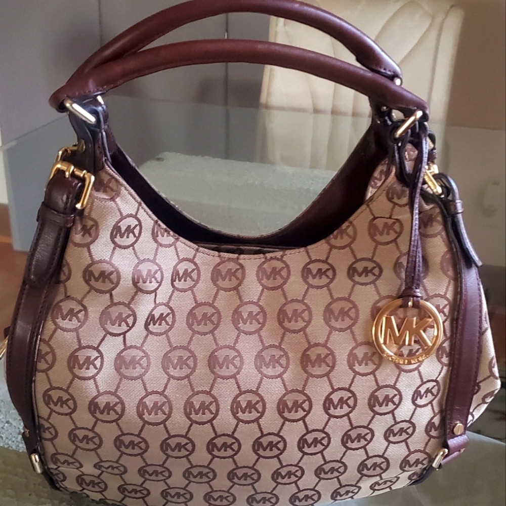 Michael Kors Canvas/Leather Logo Handbag